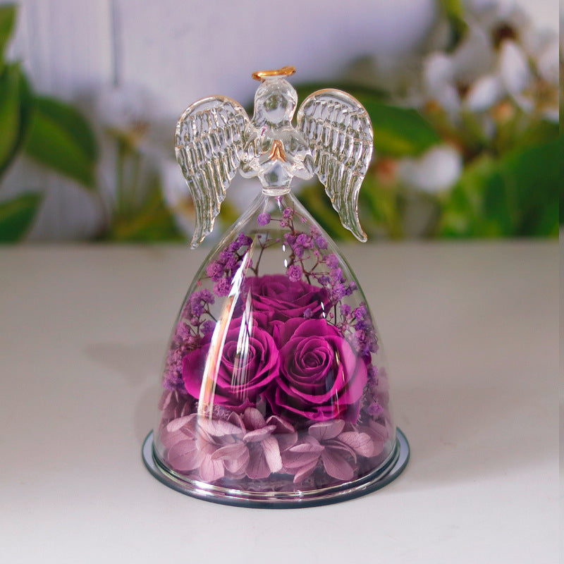 Angel Eternal Rose – Glass Dome Flower Gift | 888Gifts
