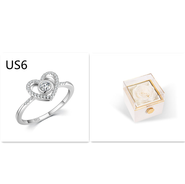 Rotating Rose Jewelry Box with Necklace