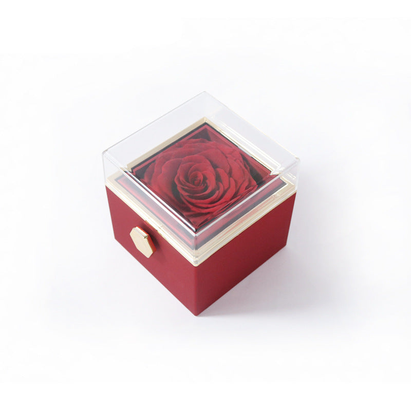 Rotating Rose Jewelry Box with Necklace