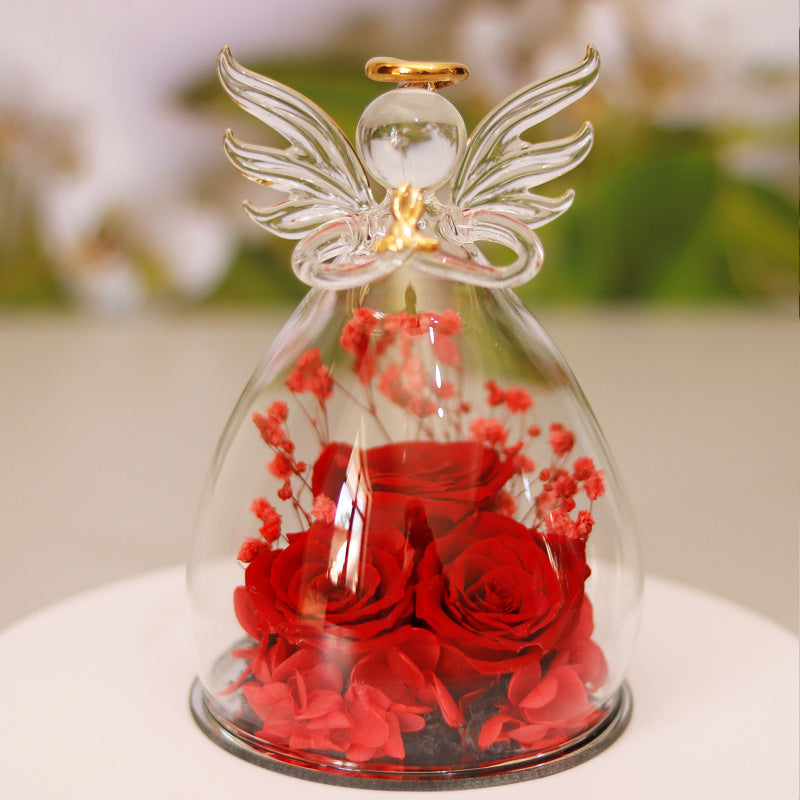 Angel Eternal Rose – Glass Dome Flower Gift | 888Gifts