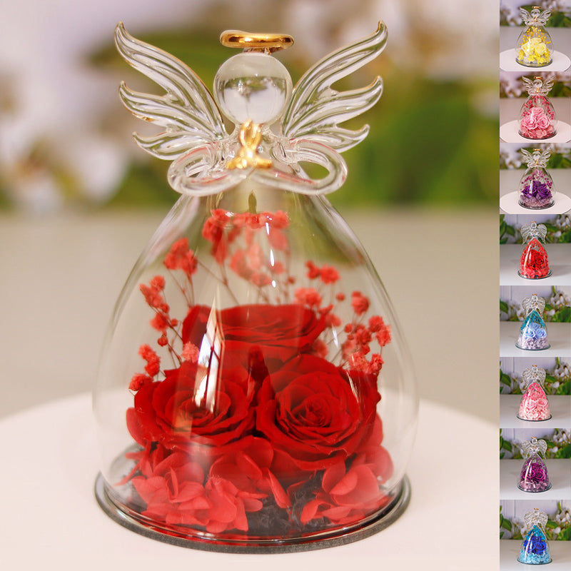 Angel Eternal Rose – Glass Dome Flower Gift | 888Gifts