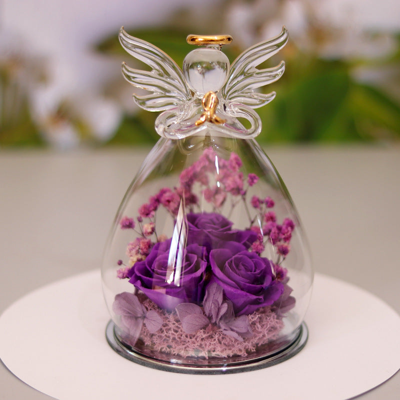 Angel Eternal Rose – Glass Dome Flower Gift | 888Gifts