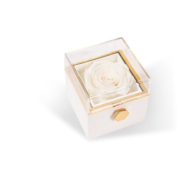 Rotating Rose Jewelry Box with Necklace