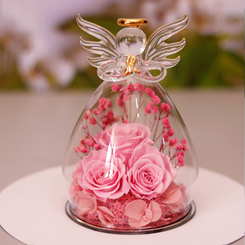 Angel Eternal Rose – Glass Dome Flower Gift | 888Gifts