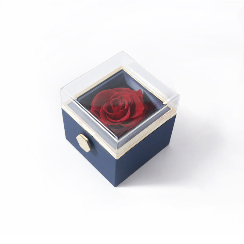 Rotating Rose Jewelry Box with Necklace